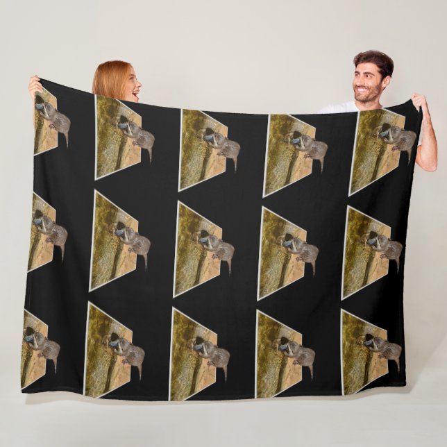 Otterly Delicious Otter Pattern ,Large Fleece Blanket (In Situ)