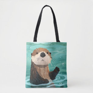 Otterly Delightful Splashing Fun Tote Bag