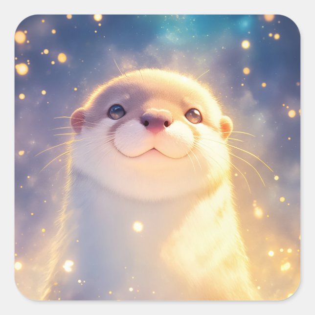Otterly Enchanting Square Sticker (Front)