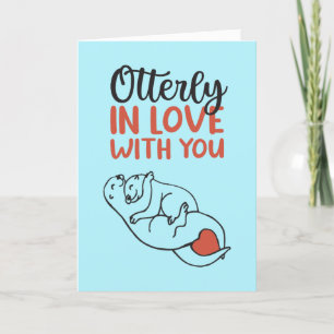 Otterly In Love Otter Pun Funny Valentine's Day Holiday Card