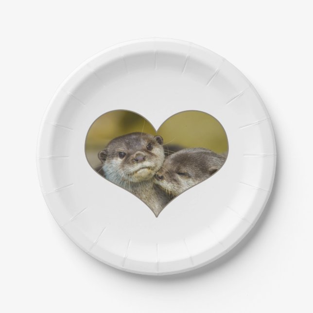 Otterly In Love Paper Plate (Front)