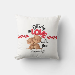 Otterly in Love with You! - Cute Valentine's Day  Throw Pillow