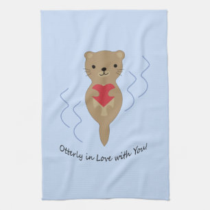 Otterly in Love with You Otter Kitchen Towel