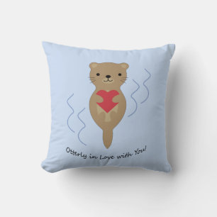 Otterly in Love with You Otter Throw Pillow
