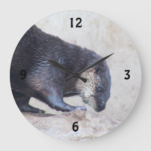 Otterly sleek large clock