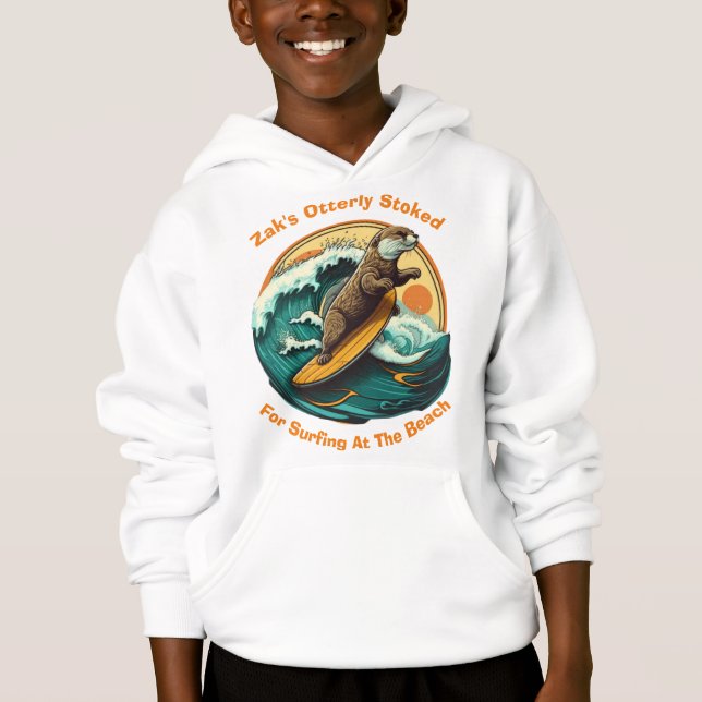 Otterly Stoked Pour Surfer Au Sweat - shirt à capu (Devant)