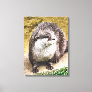 OTTERS CANVAS PRINT