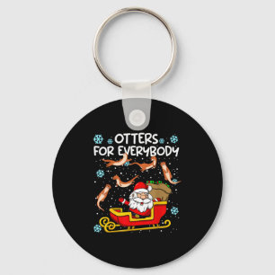 Otters For Everybody Santa Funny Christmas Otter Keychain