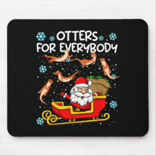 Otters For Everybody Santa Funny Christmas Otter  Mouse Pad