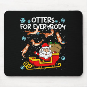 Otters For Everybody Santa Funny Christmas Otter  Mouse Pad