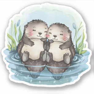 Otters Holding Hands