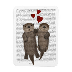 Otters Holding Hands Magnet