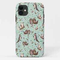 Otters in Blue