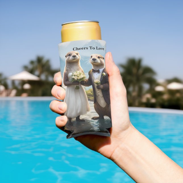 Otters On Their Wedding Day, Cheers To Love Seltzer Can Cooler (In Situ Pool)