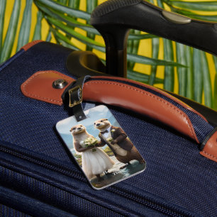 Otters On Their Wedding Day, Honeymoon Luggage Tag