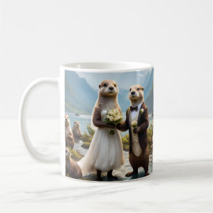 Otters On Their Wedding Day, Wedding Coffee Mug