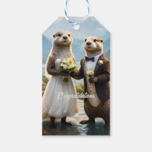 Otters On Their Wedding Day, Wedding Gift Tags