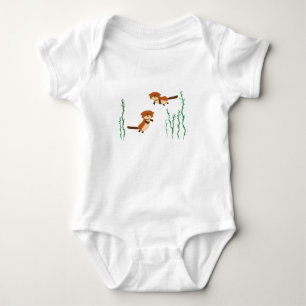 Otters Swimming Baby Bodysuit