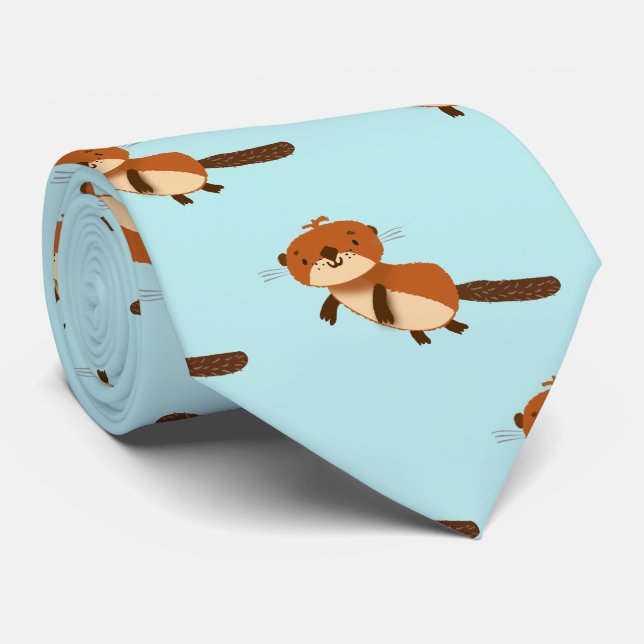 Otters Swimming Tie (Rolled)