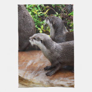 Otters That Are Ottely To Cute, Tea Towel