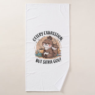 Ottery Expression Cute Sloth and Baby Bath Towel
