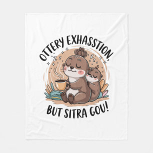 Ottery Expression Cute Sloth and Baby Fleece Blanket