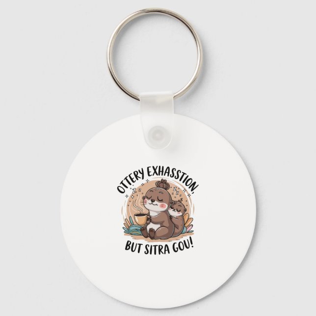Ottery Expression Cute Sloth and Baby Keychain (Front)