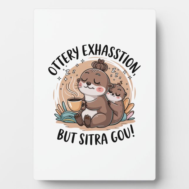 Ottery Expression Cute Sloth and Baby Plaque (Front)