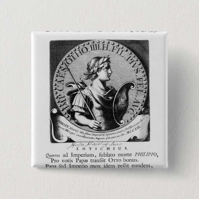 Otto IV  of Brunswick 2 Inch Square Button (Front)