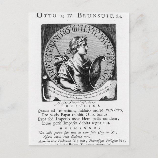 Otto IV  of Brunswick Postcard (Front)
