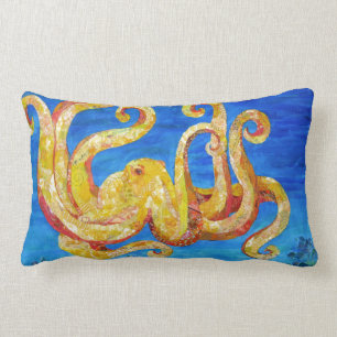 Otto - Octopus collage Lumbar Pillow
