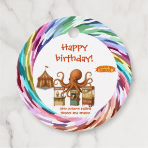 Otto’s circus snack shack favour tags