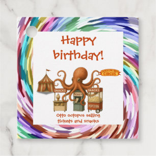 Otto’s circus snack shack favour tags