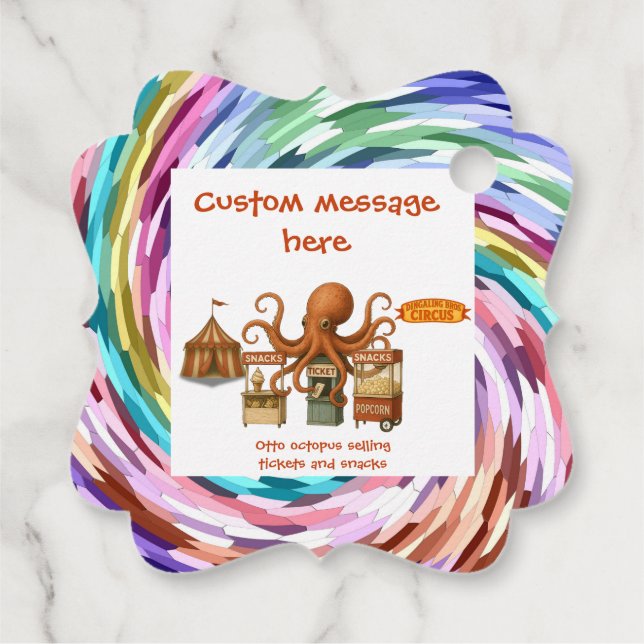 Otto’s circus snack shack favour tags (Back)