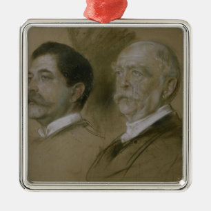 Otto von Bismarck and his Son Herbert Metal Ornament