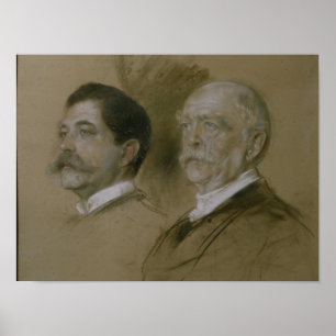 Otto von Bismarck and his Son Herbert Poster