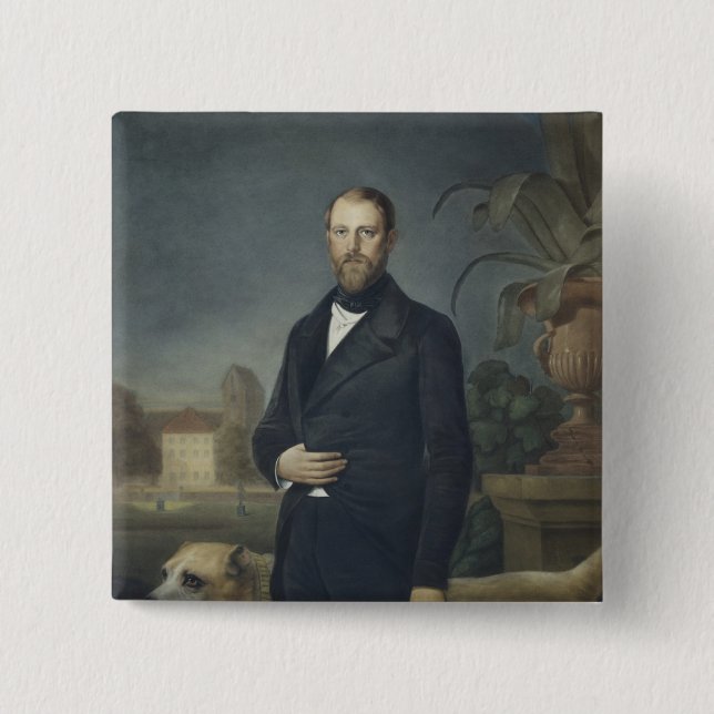Otto von Bismarck, c.1850 2 Inch Square Button (Front)