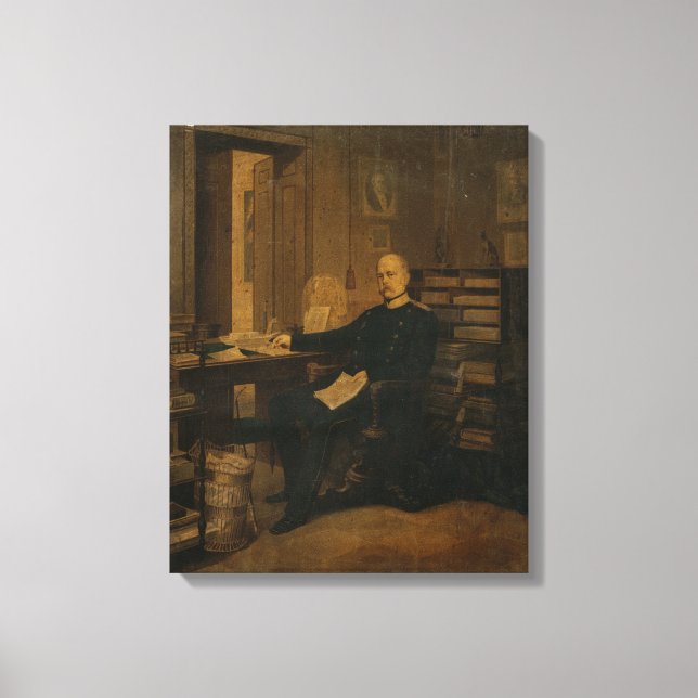 Otto von Bismarck in his Study Canvas Print (Front)