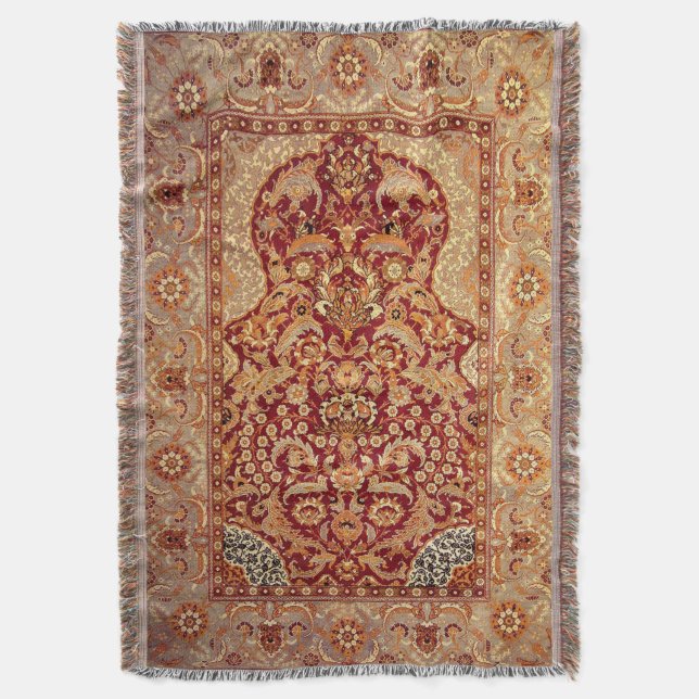 Ottoman Court carpet late 16th century print Throw Blanket (Front Vertical)