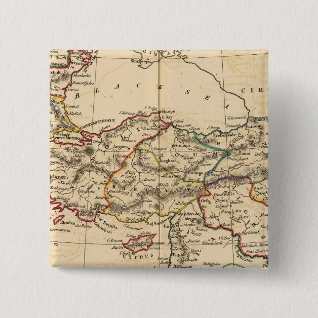 Ottoman Empire 2 Inch Square Button (Front)