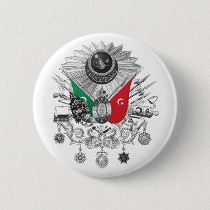 Ottoman Empire Grayscale Coat Of Arms 2 Inch Round Button