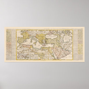 Ottoman Empire Map by Henri Chatelain (1719) Poster