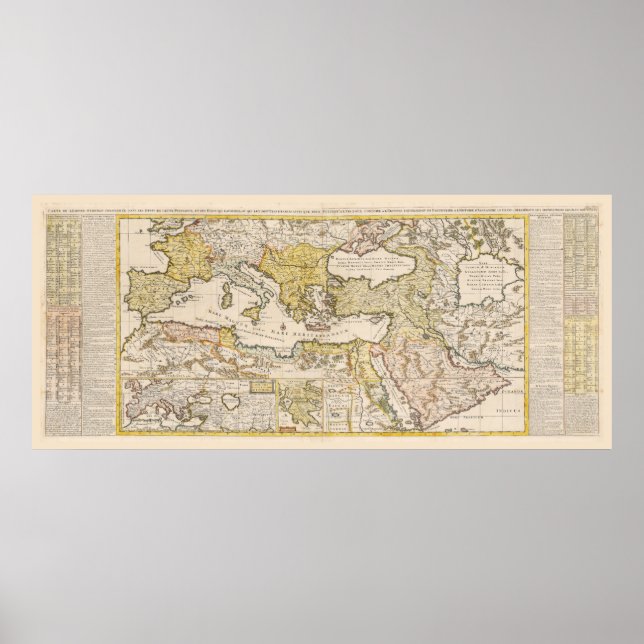 Ottoman Empire Map by Henri Chatelain (1719) Poster (Front)