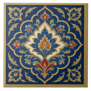 Ottoman Iznik Floral Medallion Mural Tile