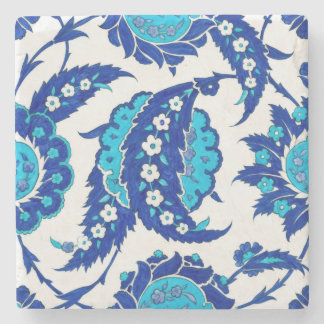 Ottoman Iznik Saz Leaf Floral Coaster