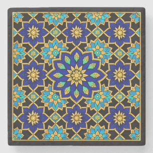 Ottoman Style History Design Blue Stone Coaster