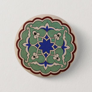 Ottoman Turkey Arabesque Old Tile 2 Inch Round Button
