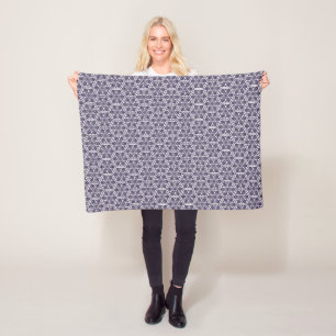 Ottoman Turkish blue ware rosette design Fleece Bl Blanket