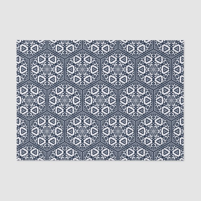 Ottoman turkish blue ware tracery design tissue paper (Front)