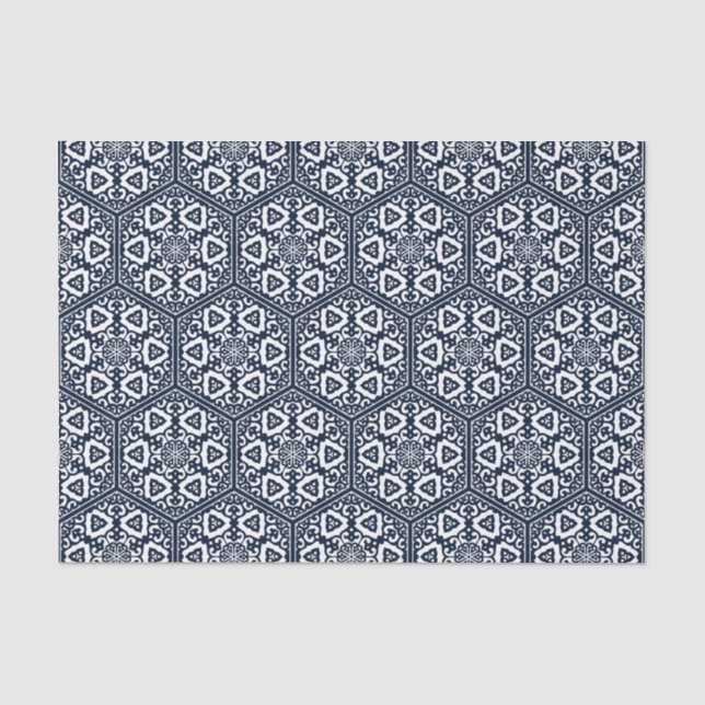 Ottoman turkish blue ware tracery design tissue paper (Front)